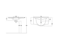 AQUALINE ZARA 80 keramické umyvadlo nábytkové 79,5x46cm, bílá (10)