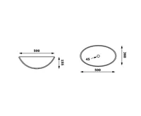 SAPHO PURUS skleněné gravírované umyvadlo na desku, 50x36cm, čirá (6)