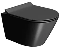 GSI KUBE X závěsná WC mísa, GeniusFlush, 36x50cm, černá dual-mat (4)