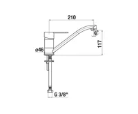 JIKA LYRA SMART Dřezová stojánková baterie s otočným výtokovým raménkem 210 mm, chrom (1)