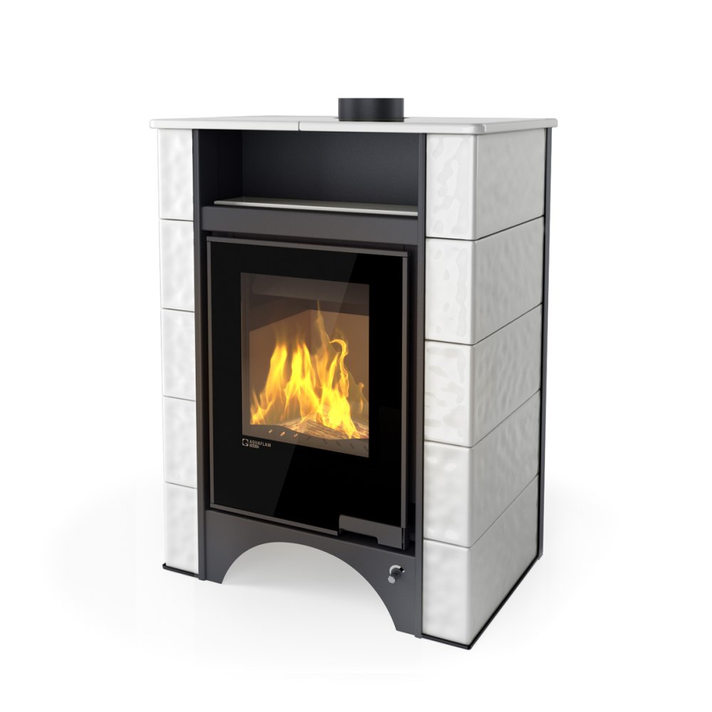 Hs flamingo kachlová kamna aquaflam vario ® peru 11/7kw, kachle bílá