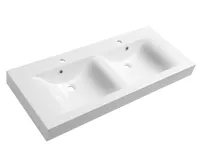 SAPHO FLAVIA dvojumyvadlo, litý mramor, 120x50cm, bílá