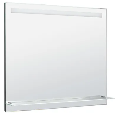 AQUALINE Zrcadlo s LED osvětlením a policí 100x80cm, kolébkový vypínač