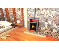 HS Flamingo Krbová kamna AQUAFLAM VARIO ® LEND 11/7kW červená, elektronická regulace (22)