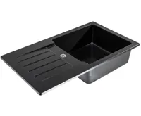 GRANISIL ARCOS 770.0 Granitový dřez s odkapem, černý (2)