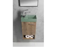 SAPHO PICCOLINO betonové umývátko 30,8x17cm, baterie vlevo, zelená mat (10)