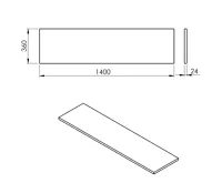 SAPHO PLATO deska Rockstone 1400x24x360mm, bílá mat (3)