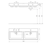 SAPHO KARE 120 keramické dvojumyvadlo nábytkové 120x46cm, bílá (7)