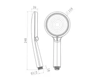 Sprchový set: baterie se sprch. soupravou, hadicí, ruční a talířovou kulatou sprchou (6)