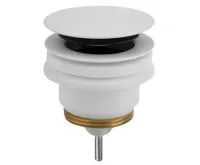 OMP TEA Umyvadlová výpust 5/4“, click-clack, velká zátka, 10-45mm, bílá mat