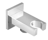 SAPHO Držák sprchy hranatý, pevný, s vyústěním, chrom SAPHO Držák sprchy hranatý, pevný, s vyústěním, chrom