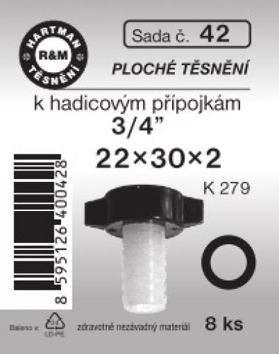 Hartman sada č.  42: sada - pryž.těs.hadic.sp.- 3/4" - 22x30x2 - 8x4446