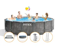 Intex Bazén Prism Frame Greywood Premium Set 457 x 122 cm - 26742 Intex Bazén Prism Frame Greywood Premium Set 457 x 122 cm - 26742