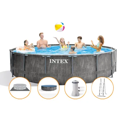 Intex Bazén Prism Frame Greywood Premium Set 457 x 122 cm - 26742