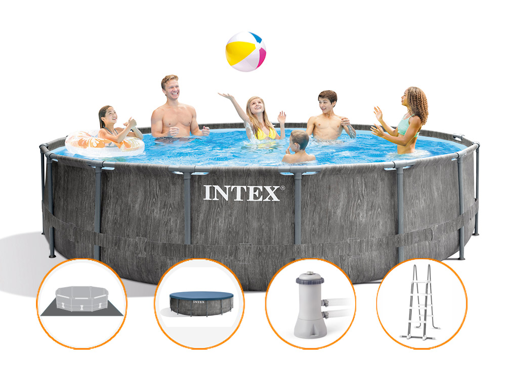 Intex bazén prism frame greywood premium set 457 x 122 cm - 26742