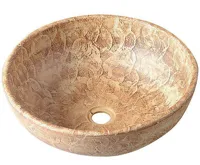 SAPHO PRIORI keramické umyvadlo na desku, Ø 41 cm, hnědá se vzorem SAPHO PRIORI keramické umyvadlo na desku, Ø 41 cm, hnědá se vzorem