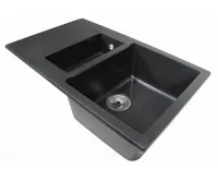 GRANISIL FABERO 795.15 Granitový dřez s vaničkou, černý (8)