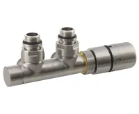 SAPHO TWIN připojovací sada ventilů termostatická pro středové připojení, nerez mat