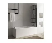 POLYSAN PARANA vanová zástěna s pneumatickým zdvihem, š. 800mm, černá mat, čiré sklo (1)