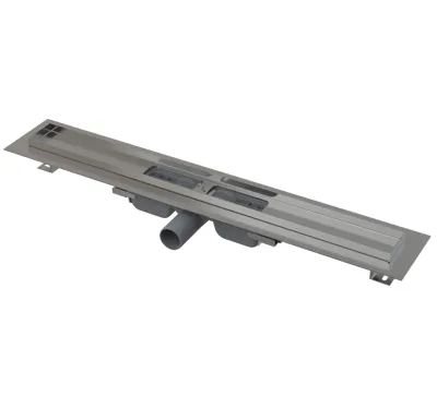 ALCAPLAST Sprchový liniový žlab nerezový, s okrajem, pro perforovaný rošt, délka 750 mm APZ101-750