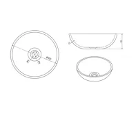 SAPHO PRIORI keramické umyvadlo na desku, Ø 41 cm, modrá/šedá (8)