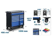 BGS Dílenský vozík XXL, 10 zásuvek, prázdný (1)