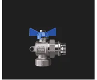 WIGELL Kulový kohout modrý NIKL 1" rohový se šroubením k rozdělovači WIGELL Kulový kohout modrý NIKL 1" rohový se šroubením k rozdělovači