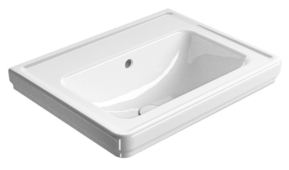 Gsi classic keramické umyvadlo 60x46cm, bez otvoru, bílá extraglaze