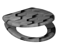 Schütte WC sedátko GREY HEXAGONS| Duroplast,  Duroplast, Soft Close (2)