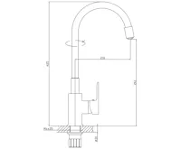 AQUALINE LORE stojánková dřezová baterie, flexibilní ramínko, černá mat (5)