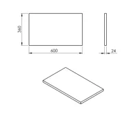 SAPHO PLATO deska Rockstone 600x24x360mm, bílá mat (3)