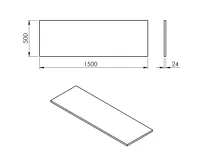 SAPHO PLATO deska Rockstone 1500x24x500mm, bílá mat (4)