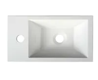 SAPHO AMAROK umývátko, litý mramor, 40x22cm, baterie vlevo, bílá (4)