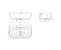 POLYSAN PAGODA nástěnná vana litý mramor 170x85x58cm, černá/bílá (7)