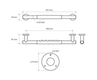 SAPHO Pevnostní madlo s protiskluzem 400mm, nerez lesk (2)