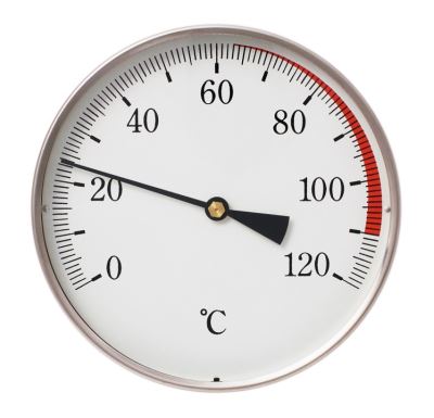 Teploměr DN 80, 0-120°C, zad.výv. 1/2",jím.50 mm