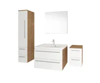 Koupelnová skříňka s umyvadlem z litého mramoru 80 cm,  bílá/bílá (11)