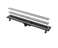 ALCAPLAST Sprchový liniový žlab plastový, s nerezovým okrajem a oboustranným roštem (plný / vložení dlažby), délka 550 mm APZ20-550