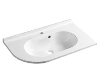 SAPHO PULSE umyvadlo rohové, litý mramor, 75x45cm, pravé, bílá