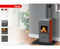 PLAMEN PLAMEN Litinová krbová kamna VESTA - červená (7)