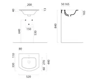 GSI PURA keramické umyvadlo Slim oblé 52x44cm, bílá ExtraGlaze (5)