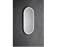 SAPHO KAIRA oválné zrcadlo s LED osvětlením 45x90cm, černá mat (5)