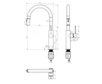 SAPHO FLAWO stojánková dřezová baterie s výsuvnou sprškou, gun metal (2)