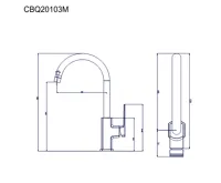 Dřezová stojánková baterie, Mada, s ramínkem nad pákou, chrom (1)