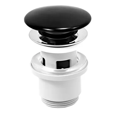 NOVASERVIS Uzávěr výpusti 5/4" černý keramický pro umyvadlo s přepadem - S288PPCB