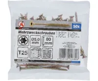 BGS Šrouby víceúčelové, T-profil (pro Torx)  T25, 5.0 x 80 mm, 50 pcs. (1)