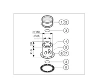 Protherm DZ1D Příruba přímá s odvodem kondenzátu a měřícími otvory ø 60/100 mm (1)