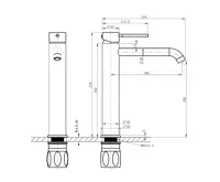 SAPHO FLAWO stojánková umyvadlová baterie vysoká, zlato mat (2)