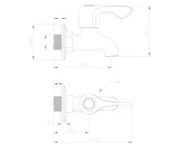 AQUALINE Nástěnný kulový ventil 1/2", krátký, chrom (2)