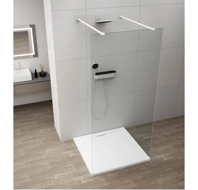POLYSAN ESCA WHITE MATT jednodílná sprchová zástěna do prostoru, čiré sklo, 1400 mm